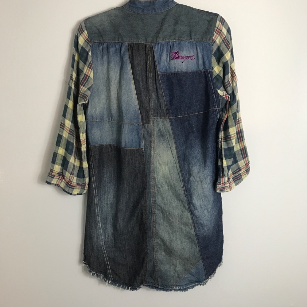 Desigual Patchwork Embroidered Tunic Top-Denim-Eu… - image 5